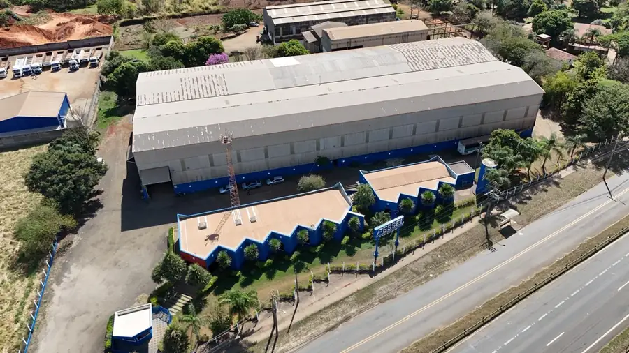 Vista aérea dos galpões da Metalúrgica Fessel em Piracicaba